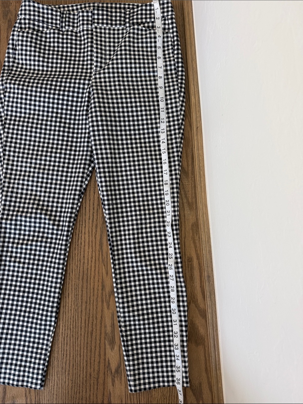 Old Navy High-Rise Pixie Black & White Gingham Pants - Picture 6 of 11